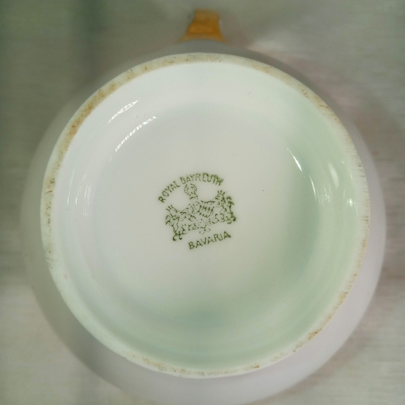 Antique Royal Bayreuth Bavaria China Creamer White multi-color fruits decor - Picture 5 of 7